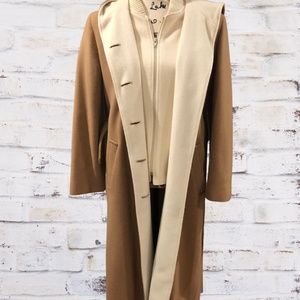 Vintage Authentic Mackintosh Vestcoat Women's 8 - Camel 100%  Wool Trenchcoat